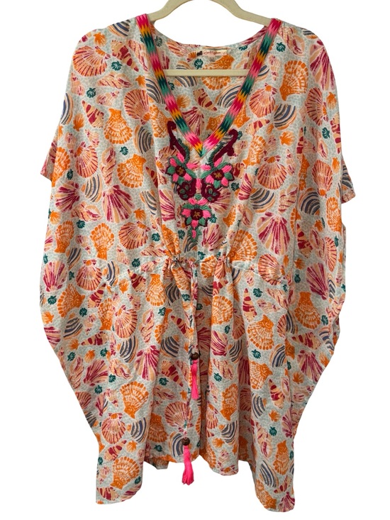 rise & bloom Other - 👙🔸 Shell-Print Swim Coverup with Embroidered V-Neck - Multi‎ 🔸👙